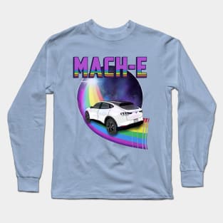 Mach-E Rides the Rainbow Galaxy in Star White Long Sleeve T-Shirt